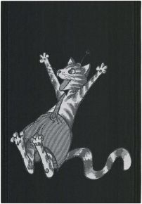 Ekelund Pettson & Findus Jumping tea towel (oeko-tex) 35x50 cm black, white