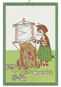 Ekelund Pettson & Findus Findus Building tea towel (eco-tex) 40x60 cm