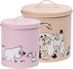 Muurla Moomins pets tin set of 2 - 3.8 l pink / 7.6 l beige