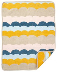 Klippan Hills baby chenille blanket (eco-tex) 70x90 cm beige, mustard, light blue, dark blue, pink