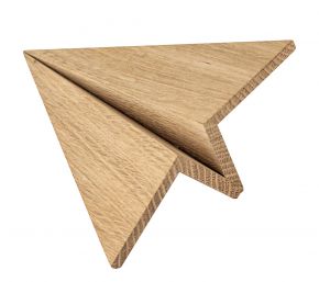 Boyhood Maverick paper airplane wooden sculpture oak