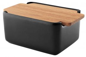 Eva Solo Nordic Kitchen butter dish black with wooden lid height 6 cm, width 9 cm, length 12 cm