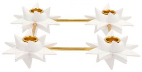 Medusa Copenhagen Starlight Express Advent candlestick 4 flames height 6 cm Ø 24 cm white, gold