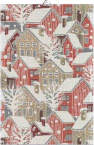 Ekelund Christmas & Winter snow city tea towel 40x60 cm eco-tex