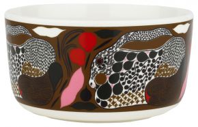 Marimekko Rusakko (brown hare) Oiva bowl 0.5 l cream, brown, dark green, red