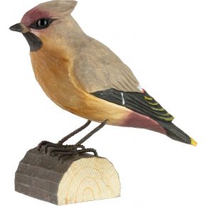 Wildlife Garden DecoBird bohemian waxwing hand carved