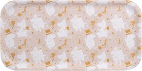 Muurla Moomins Sparkling Stars tray 22x43 cm beige, brown, white