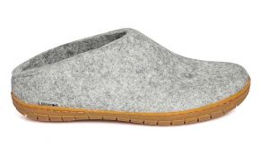 Glerups Modell B Unisex felted slipper rubber sole nature