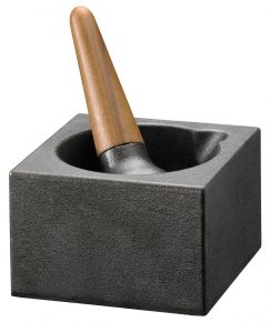 Skeppshult Mortar Cubic with cast iron pestle / beech wood handle 12,3x12,3 cm