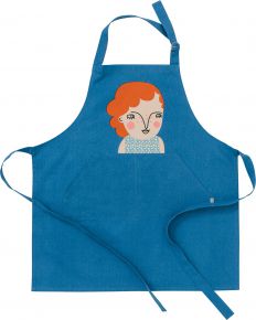 Spira of Sweden Kompisförkläde Nora apron (oeko- tex) blue, orange, pink, turquoise