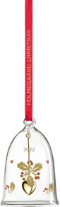 Holmegaard Christmas 2022 Ann-Sofi Romme tree ornament bell clear, gold