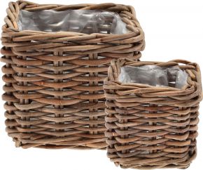 Villa Collection Ylm plant basket set 2 pcs rattan height 28 cm width 29 cm length 29 cm / height 37