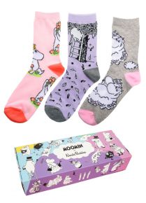 Nordicbuddies Ladies socks size EU 36-42 gift box 3 pcs Moomin GB02-I
