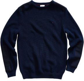 REDGREEN Men sweater 10GG cotton and twill material dark navy Johan