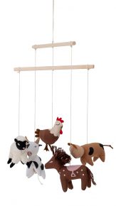 Bloomingville Mini Gunni children's mobile farm animals height 38