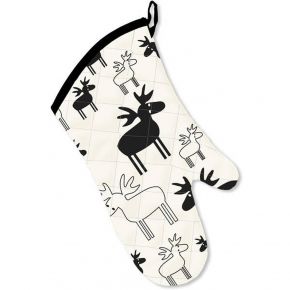 Nordiska Ulrika E. Moose nature black oven glove