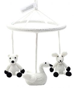 Naturezoo Crocheted Mobile Polar Bear, Swan & Rabbit