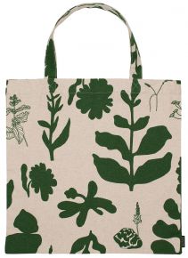 Marimekko Elokuun Varjot (August shadows) tote bag 43x44 cm green, linen