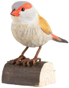 Wildlife Garden Decobird red-browed finch hand carved