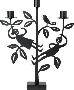 Bengt & Lotta Climbing trees candlestick 3 flames height 36,5 cm black