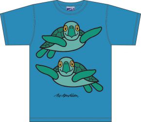 Bo Bendixen Unisex Kids T-Shirt turquoise, green sea turtles