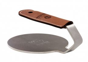 Kockums Jernverk hamburger press with leather sleeve