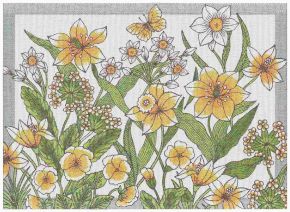 Ekelund Easter daffodil placemat (eco-tex) 35x48 cm yellow, white, green