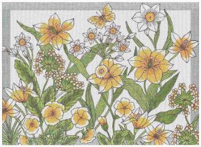 Ekelund Easter daffodil placemat (oeko-tex) 35x48 cm yellow, white, green