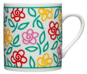 Bo Bendixen cup / mug Flowers white 0.3 l