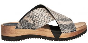 Sanita Ladies slipper wood with flex sole DNA Comfort snake skin pattern Saskia