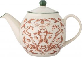 Bloomingville teapot Christmas ornament 0.9 l red, cream Beth