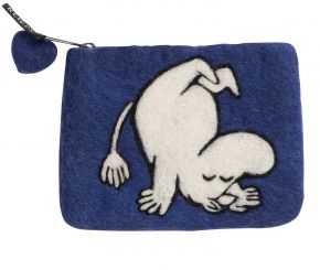 Klippan Moomins up and down felted wallet handmade 10x14 cm