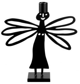 Bengt & Lotta Angel Dragonfly candlestick  black height 11.2 cm