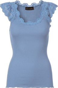 Rosemunde Copenhagen Ladies Top Silk Wide Lace crew Neck 5280