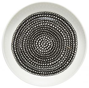 Marimekko Siirtolapuutarha (colonial garden) Oiva dish / plate deep Ø 20.5 cm black, cream