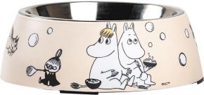 Muurla Moomin pets food bowl height 5.5 cm Ø 17.5 cm beige, white, stainless steel