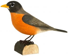 Wildlife Garden Decobird American robin hand carved