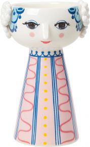 Bjørn Wiinblad Eva candlestick height 14 cm white, blue, reddish