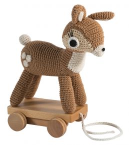 Sebra pull-along toy deer (crochet)