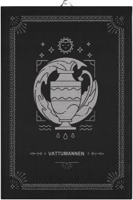 Ekeklund Zodiac Signs Aquarius tea towel (oeko-tex) 48x70 cm black, grey