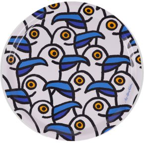 Bo Bendixen tray Ø 31 cm white, blue Funny Seagulls