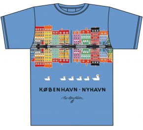 Bo Bendixen Unisex T-shirt blue Nyhavn reflection