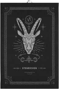 Ekeklund Zodiac Signs Capricorn tea towel (eco-tex) 48x70 cm black, grey