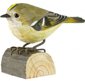 Wildlife Garden DecoBird goldcrest hand carved