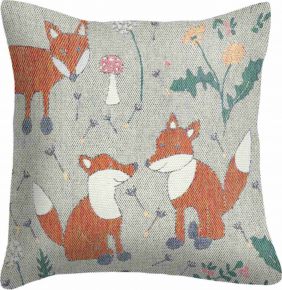 Ekelund Autumn foxes cushion cover (oeko-tex) 40x40 cm grey, multicolored