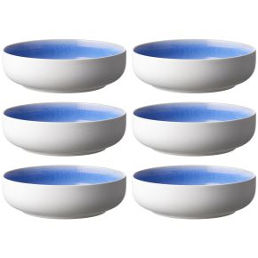 Studio Round North bowl Ø 19 cm matt white, glossy coloured river 6 pcs