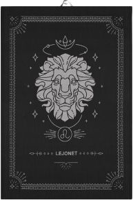 Ekeklund Zodiac Signs Leo tea towel (eco-tex) 48x70 cm black, grey