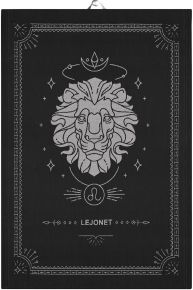 Ekeklund Zodiac Signs Leo tea towel (oeko-tex) 48x70 cm black, grey