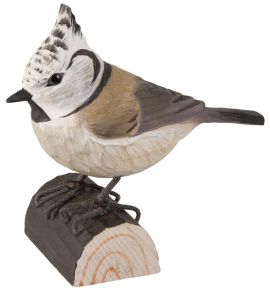 Wildlife Garden DecoBird crested tit hand carved