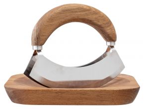 Bloomingville Mezzaluna chopping knife with cutting board 2 pcs acacia / stainless steel
